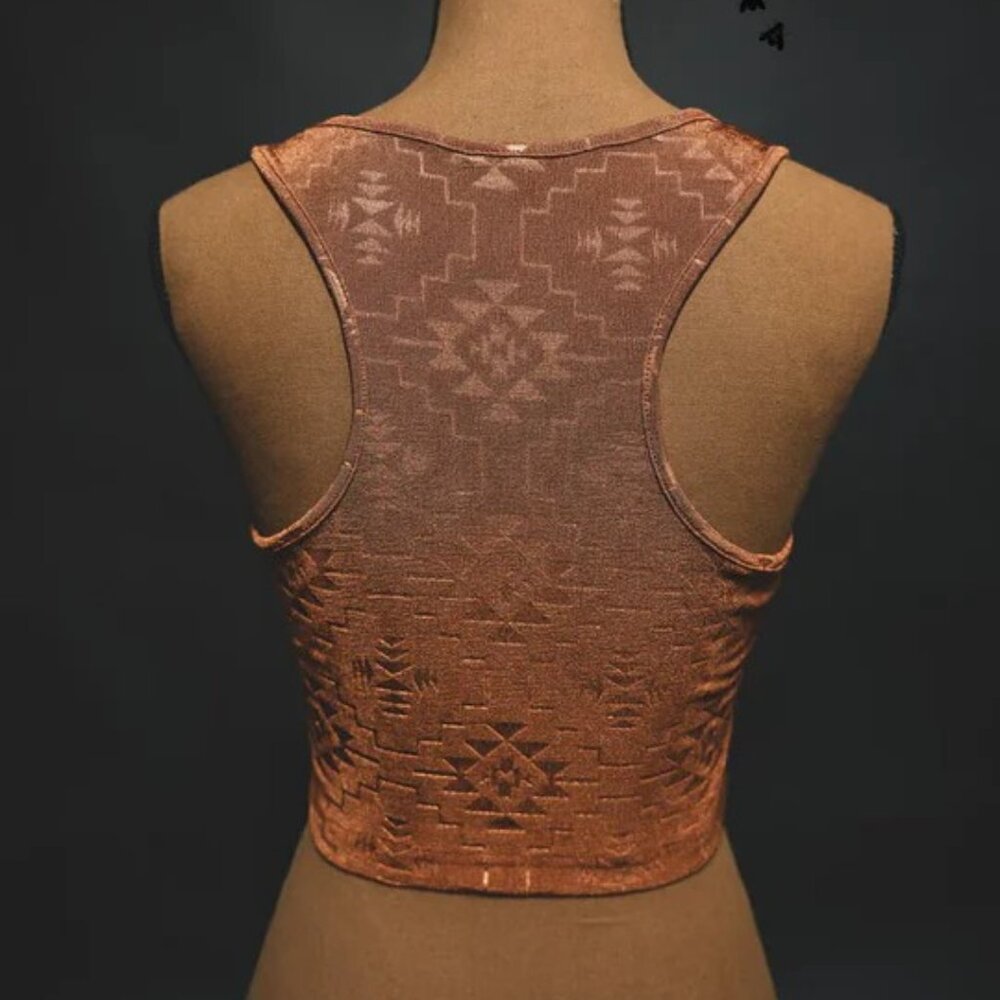 Rust Aztec Cropped Tank - Picture 2 of 4